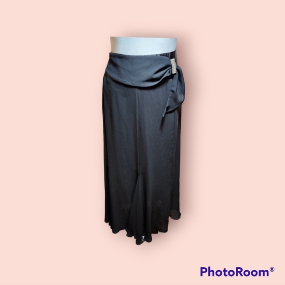 COPY - Black Chiffon Skirt with Rhinestone Detail at Waist - Picture 3 of 12